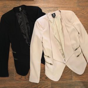 TWO Double Zero Blazers-  Black and Taupe